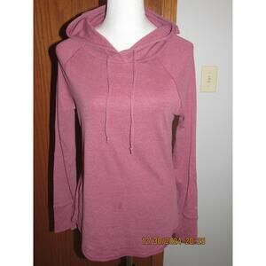 Eddie Bauer Dusty Rose Hooded Long Sleeve Shirt - Size Medium